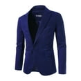 thumbnail image 1 of Mens Blue Long Sleeves Single Chest Pocket Fashional Blazer M, 1 of 7