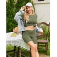 thumbnail image 6 of Ekouaer Two Piece Maternity Set Outfits Summer Short Sleeve Split Side Shirts and Shorts Maternity Loungewear Pregnancy Clothes, 6 of 7