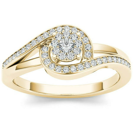 Imperial 1/5 Carat T.W. Diamond Bypass Cluster 10kt Yellow Gold Fashion Ring