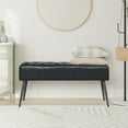 thumbnail image 3 of Abble 38" Wide Upholstered Entryway Bench, Tufted Ottoman Bench, Small Bed Room Bench,Casual Dining Room Bench, Black, 3 of 9