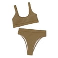 thumbnail image 3 of High Waisted Bikini Set for Women Athletic Two Piece Swimsuit Sporty Scoop Neck Bathing Suit for Teen Girls Juniors, 3 of 6