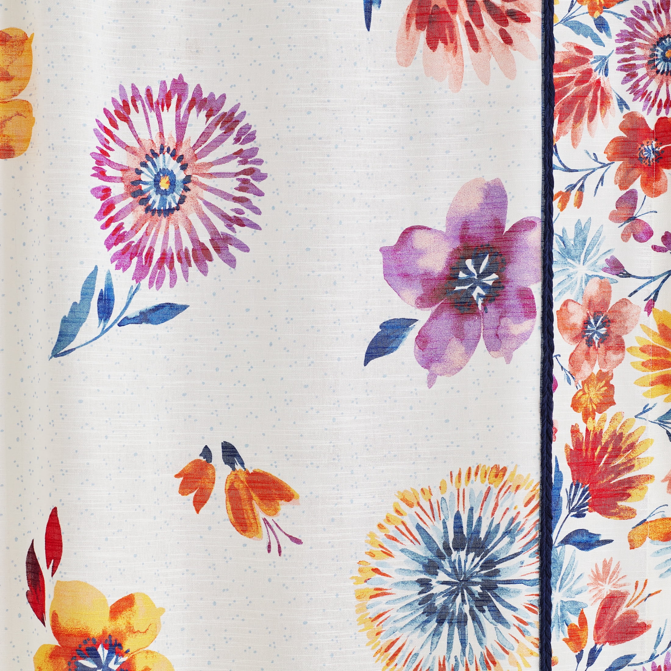 The Pioneer Woman Sheer Cotton Curtain Panel, Floral, 1 Panel, 50 in x 84 in