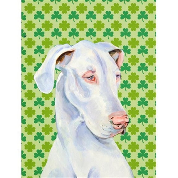 Great Dane St. Patricks Day Shamrock Portrait Flag - Garden Size, 11 x 15 in.