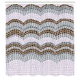 thumbnail image 2 of Ambesonne Tiles Shower Curtain, Retro Pattern of Waves Roman, 69"Wx70"L, Umber Lilac, 2 of 4
