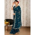 thumbnail image 6 of Floral Foil Printed Zari Pure Chiffon Saree - 29164172, 6 of 7