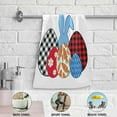 thumbnail image 5 of Easter Check Eggs Hand Towels 2 PCS, Blue Rabbit Kitchen Towel Ultra Soft and Highly Absorbent,Decorative Fingertip Face Towel for Bathroom Hotel, 28.3"x14.4", 5 of 5