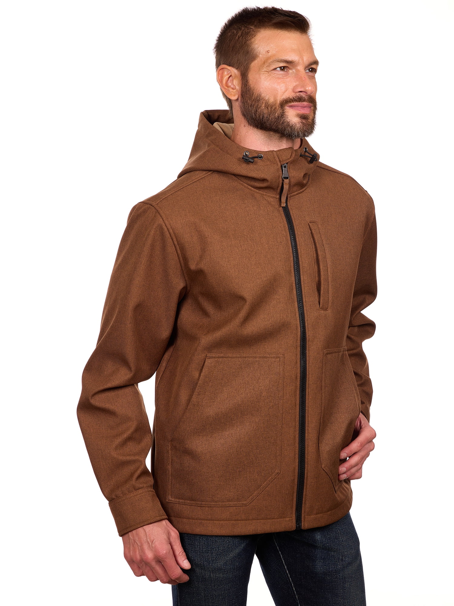 Bass Creek Outfitters Men's Twill Bonded Fleece Softshell Jacket, Sizes M-2XL