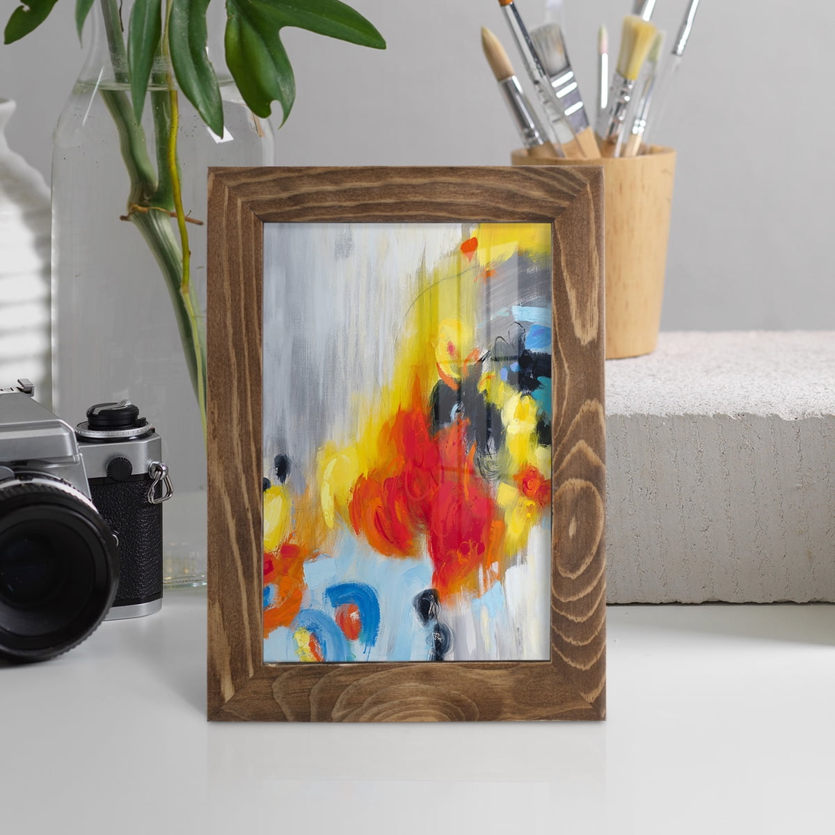 In the Loop I -Framed Print w/glass-Walnut