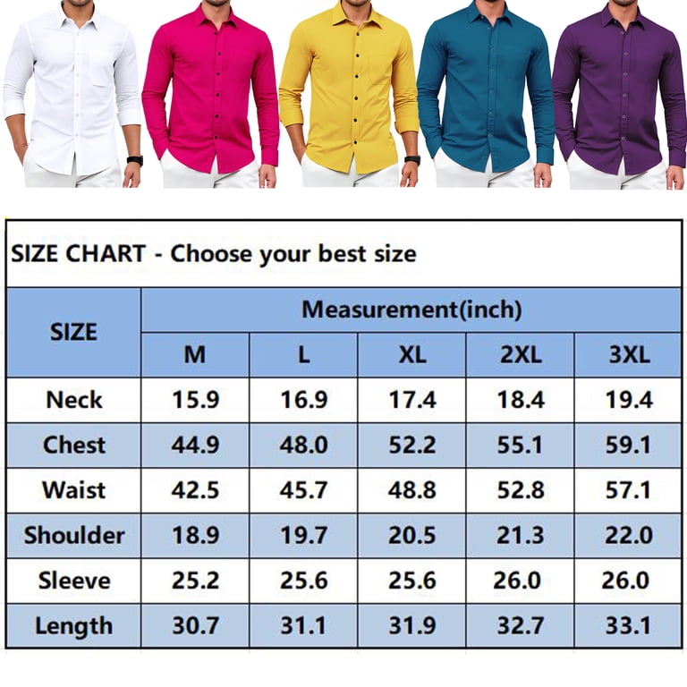 Sumtumn Mens Formal Dress Shirt Long Sleeve Button Down Shirts Solid Business Wedding Regular Fit Shirt 3XL, Men's, Green