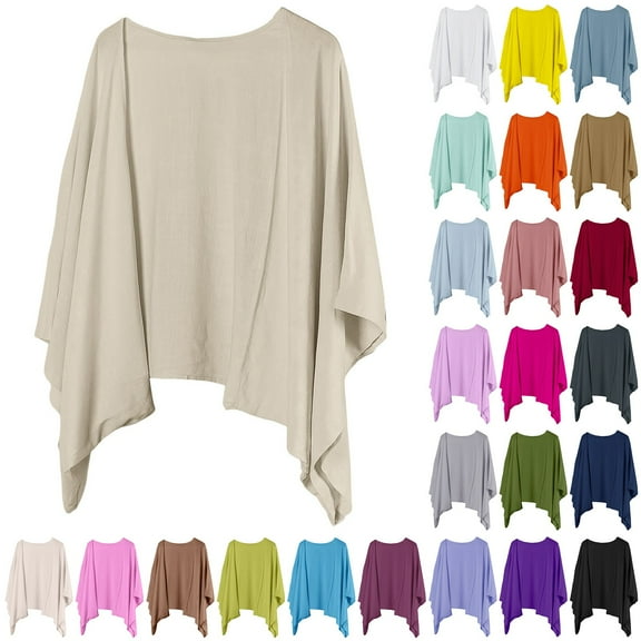 Women's Solid Color Casual Cardigan For Spring Summer Autumn Lightweight Knit Cover Up Elegant Everyday Top