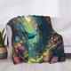 thumbnail image 3 of Balery Enchanted Forest Butterfly A Manta de Franela con Dibujo, Lujo Ultra Suave y Cálido, Antipelusa y Resistente a las Arrugas para Cama, Sofá, Camping -80"x60", 3 of 6