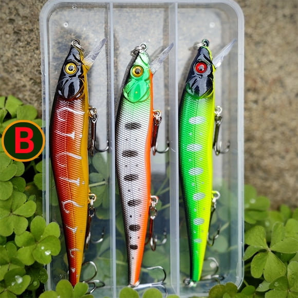 3 Pcs/boîte Leurres de Pêche Minnow Japonais à Coulage Lent 12cm 14g Jerkbait Basse Brochet Carcamel Wobblers Swimbait Appât Professionnel B-3 Pcs
