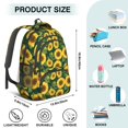 thumbnail image 5 of Sunflower and Leaf Green Pattern Cute School Backpack Bag with Padded Back and Adjustable Shoulder Straps 16.9 X 12.6 X 5.9 Inches, 5 of 5