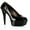 Black, variant on 609-SHINE, 6" Heel Open Toe Pump Shoes
