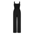thumbnail image 4 of VBVC No Boundaries Women's Square Neck Suspender Pants,Ladies Sleeveless Butt Lift One Piece Pants,Slimming Jumpsuits For Women,Black,Size L, 4 of 7