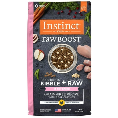 Instinct Raw Boost Toy Breed Grain-Free Recipe with Real Chicken Natural Dry Dog Food by Nature's Variety, 4 lb. Bag