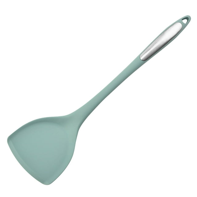 Green Silicone Spatula For Non-Stick Pans, Flexible Cooking Turner With Stainless Steel Handle, Heat Resistant And Dishwasher Safe For Frying, Baking, Kitchen, 14.96X4.02In 0.32Lb