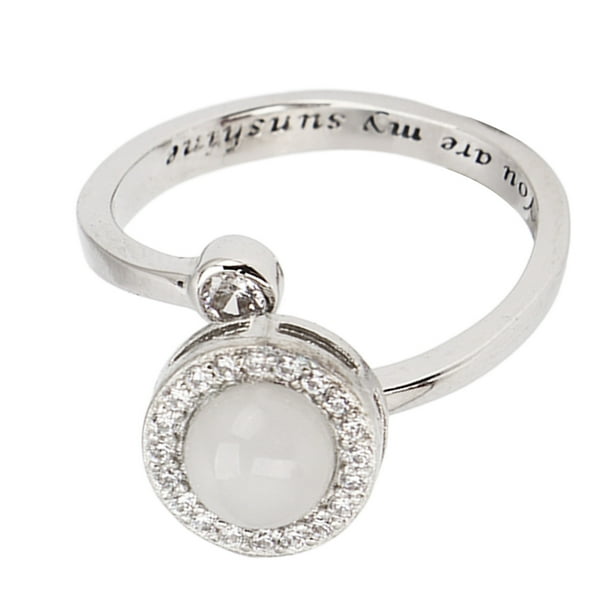 Anillo giratorio de circón, anillo para aliviar la ansiedad, anillo antiestrés de circón, anillos antiestrés chapados en plata, resultados impresionantes