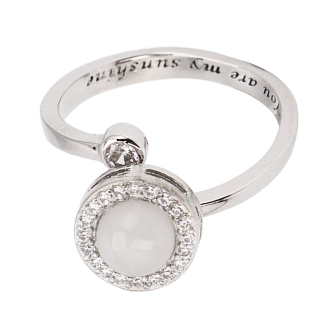 Anillo giratorio de circón, anillo para aliviar la ansiedad, anillo antiestrés de circón, anillos antiestrés chapados en plata, resultados impresionantes