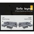 thumbnail image 4 of PonLiving 3-PCPiece Sectional Sofa Couch Set, L-Shaped Modern Sofa with Chaise Storage Ottoman and Pillows for Living Room Furniture, Right Hand Facing Sectional Sofa Set, 4 of 5
