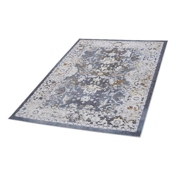 Bunyan Collection Traditional Vintage Blue Area Rug (6'7'' x 9')