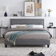 thumbnail image 3 of Naomi Home Lisa Button-Tufted Woven Platform Bed - Color: Gray, Size: Twin, 3 of 12