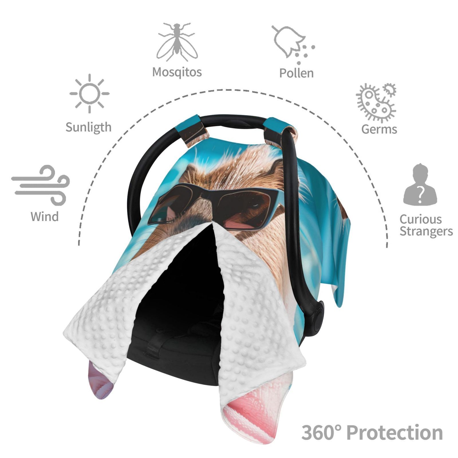 Car Seat Cover Baby - Island Vacation Guinea Pig Breathable Infant Car Seat Cover for Baby Carseat, Lightweight Comfort Baby Essentials Must Haves Newborn Stuff for Girl Boy
