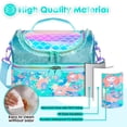 thumbnail image 3 of YOYTOO Insulated Lunch Bag, Double Deck Lunch Tote Bag Cooler Box with Adjustable Strap, Mermaid, 3 of 10