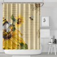thumbnail image 2 of Vintage Boho Sunflower Shower Curtain 72x84 Inches, Yellow Floral Wildflower Bee Butterfly Design, Quick-Dry Polyester with Hooks for Country Farmhouse Bathroom Decor, 2 of 5