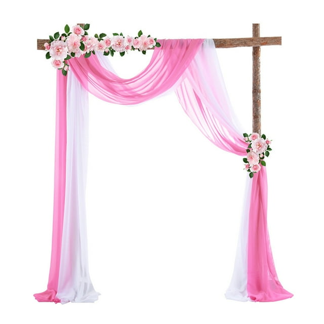 Wedding Decor Chiffon Curtains Arch Background Backdrop Decorations Tulle Style Drapery Ceremony Reception Swag,70*550CM