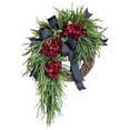 thumbnail image 2 of Dserhfy Artificial Hydrangea Wreath for Front Door 16 Inch Lifelike Floral Wreath with Burlap Bow for Door Wall Wedding Party Home Farmhouse Decoration, 2 of 8