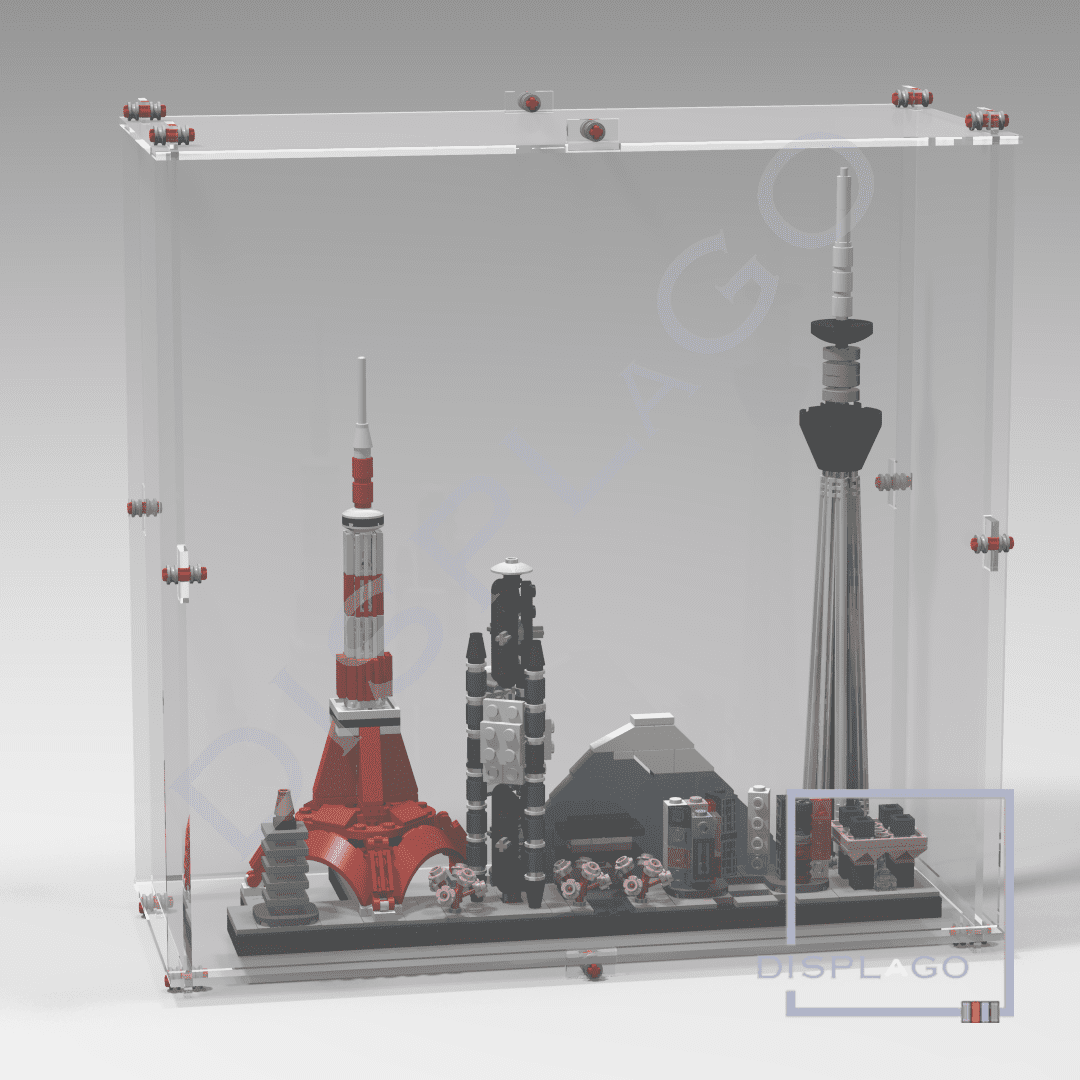 Display Case for LEGO® Architecture #21051 "Tokyo".  Display case for minifigures. Star Wars® display case. Compatible LEGO® display.