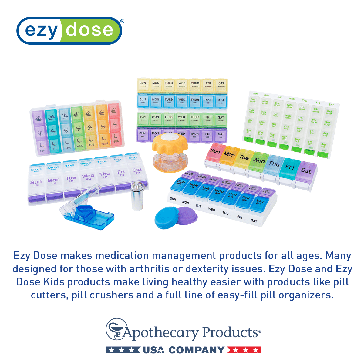Ezy Dose Nylon Locking Pill Organizer, Black Travel Container (Small)