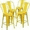 Yellow, variant on Flash Furniture Commercial Grade 4 Pack 24" High Yellow Metal Indoor-Outdoor Counter Height Stool with Removable Back