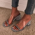 thumbnail image 4 of Clearance VerPetridure Women's Sandals Summer Casual Buckle Shoes Fish Mouth Casual Medium Heel Sandals, 4 of 7