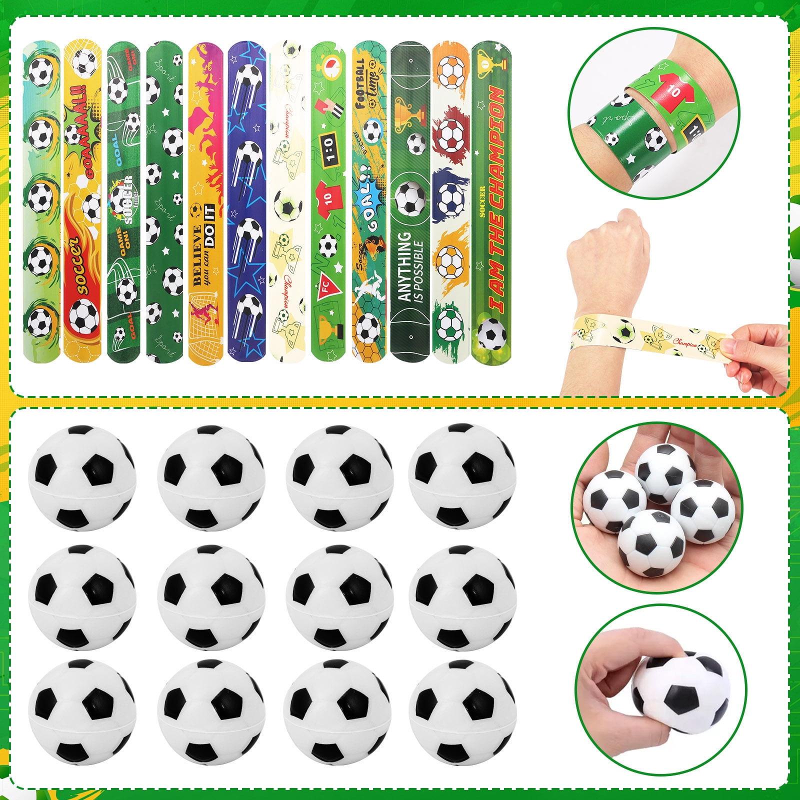 170PCS Soccer Party Favors for Kids, Birthday Party Supplies, Goodie Bags Set with Cups, Straws, Bracelets, Stickers, Mini Balls, Soccer Gifts for Boys