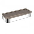 thumbnail image 3 of Stainless Steel Food Storage Container Rectangle Fridge Organizer Leakproof Metal Meal Prep Containers for Picnic, Camping, Work, Travel 26.5cmx10cmx5cm, 3 of 8