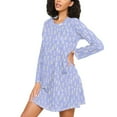 thumbnail image 3 of joogoo Cute Badminton Purple Women's Long Sleeve Nightgown Sleepwear S, 3 of 8