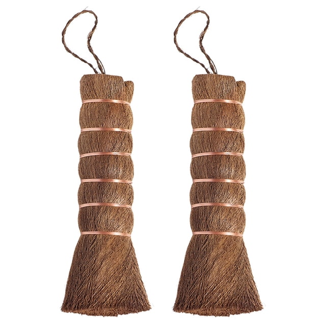 Brown Bristle Cleaning Brush for Kitchen with Small Tray 2Pcs