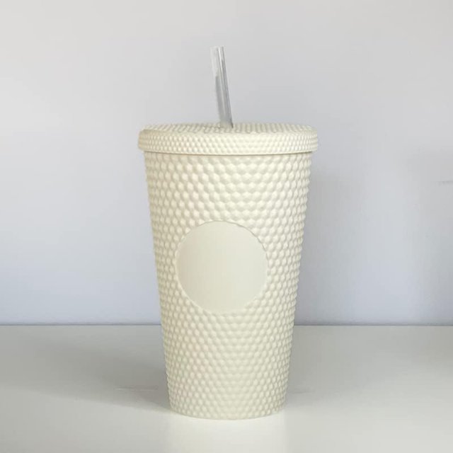 Non-Branded Studded Tumbler (16 oz, Matte White)