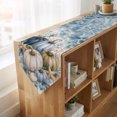 thumbnail image 4 of Thanksgiving Coastal Table Runner Linen Burlap Table Runner 120 Inches Long Fall Pumpkin Starfish Wood Grain Dresser Scarves for Kitchen Island Coffee Dining Room Party Holiday Decoration 13"x120", 4 of 8