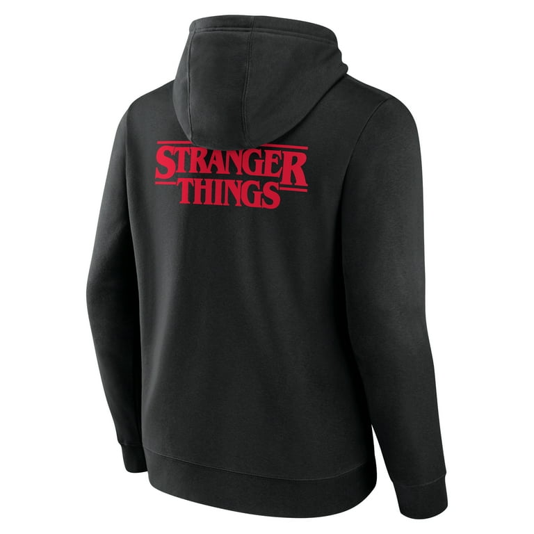 Men's Black New York Mets Stranger Things Logo Lockup Pullover