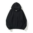 thumbnail image 1 of Sudadera con capucha holgada de manga larga con bolsillo tipo canguro y hombros caídos para mujer, 1 of 2