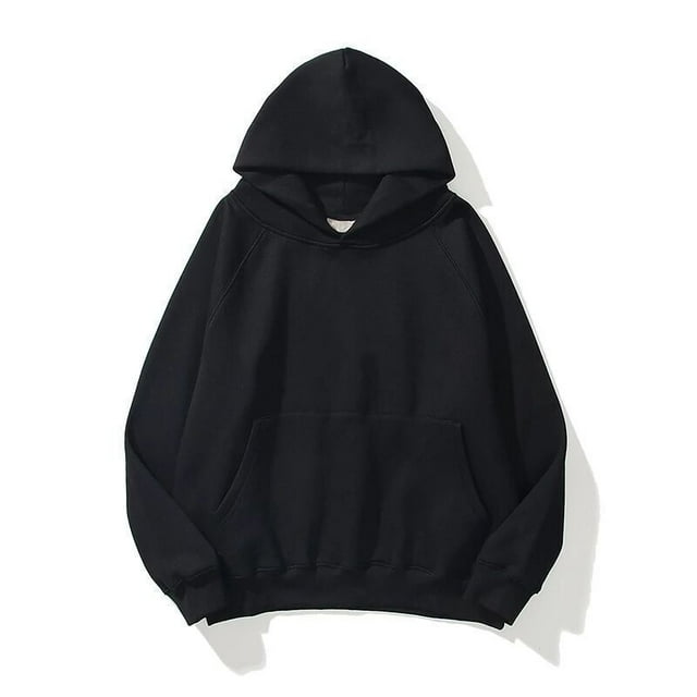 Sudadera con capucha holgada de manga larga con bolsillo tipo canguro y hombros caídos para mujer
