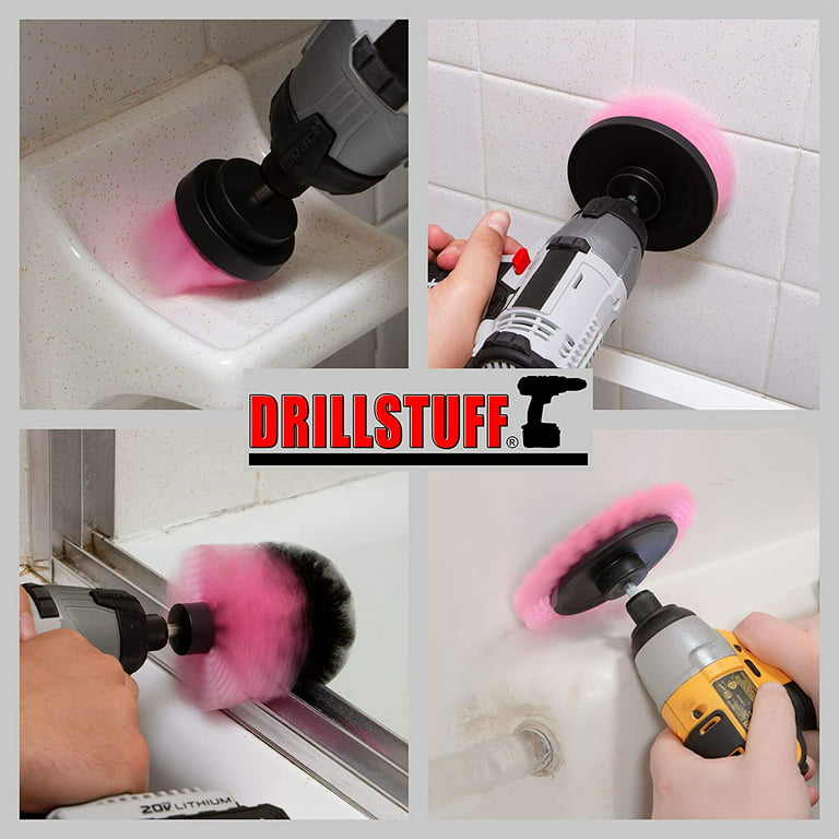 Drillstuff Grout Cleaner Brush Set, Shower Cleaner, Toilet Brush