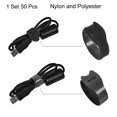 thumbnail image 3 of Uxcell 6 pulgadas lazos de gancho y bucle negros organizadores de cables reutilizables 50 paquetes, 3 of 5