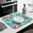 thumbnail image 3 of Pioneer Flower Floral Print Pattern Dish Drying Mat for Kitchen 1 Pack, Ultra Absorbent Microfiber Dishes Drainer Mats,16"x18", 3 of 6