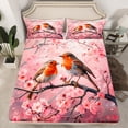 thumbnail image 2 of Homewish Cartoon Bird Sakura Full Size Sheets,Japan Cherry Blossom Bed Sheets,Pink Flower Sheet Sets For Girl Teens,Ultra Soft Home Decor,4-Piece, 2 of 7
