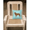 thumbnail image 2 of Portuguese Sheepdog Dog Checkerboard Blue Fabric Decorative Pillow, 2 of 2