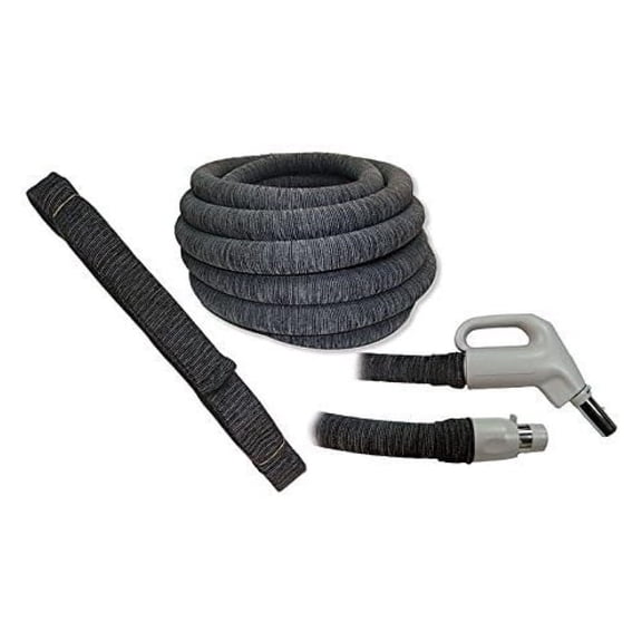 Central Vacuum Hose Cover - 30ft Knitted Grey - Wall & Furniture Protector